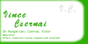 vince csernai business card